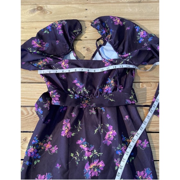 Long sleeve puff shoulder mini dress - Picture 5 of 8